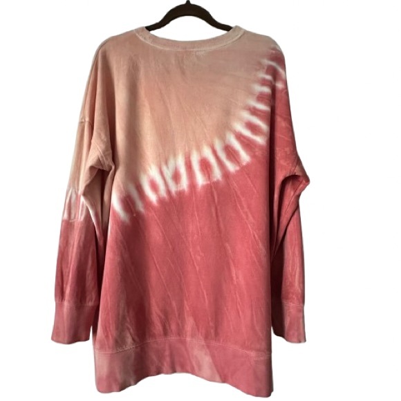 Old Navy Women's L Pink Ombre Pull Over Sleeved Scoop Neck Cotton Sweatshirt - Picture 4 of 14
